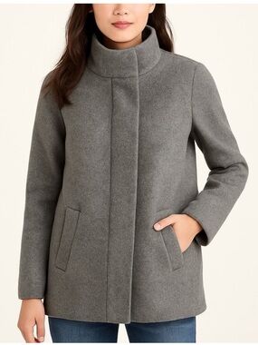 J Crew Mercantile Wool Blend City Coat Size 2 Gray